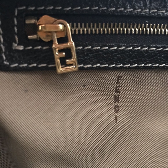 Fendi Studded Black Wicker Baguette - Picture 7 of 7